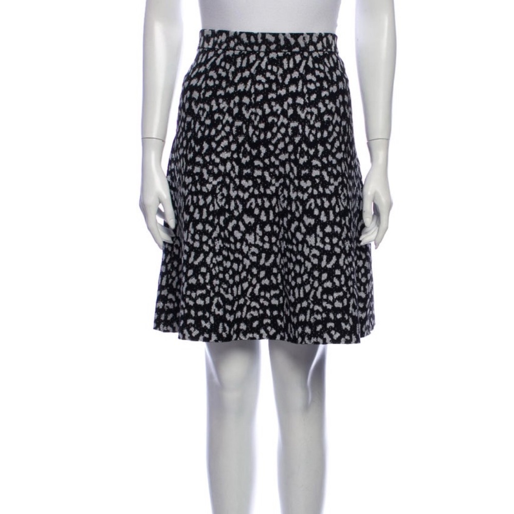 MICHAEL Michael Kors Black and White A-Line Skirt Leopard print.